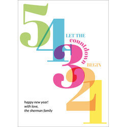 New Year Countdown Flat Holiday Cards